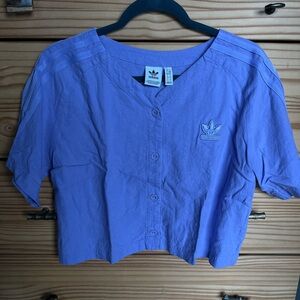 Adidas Originals Lavender Button-Up Crop Top